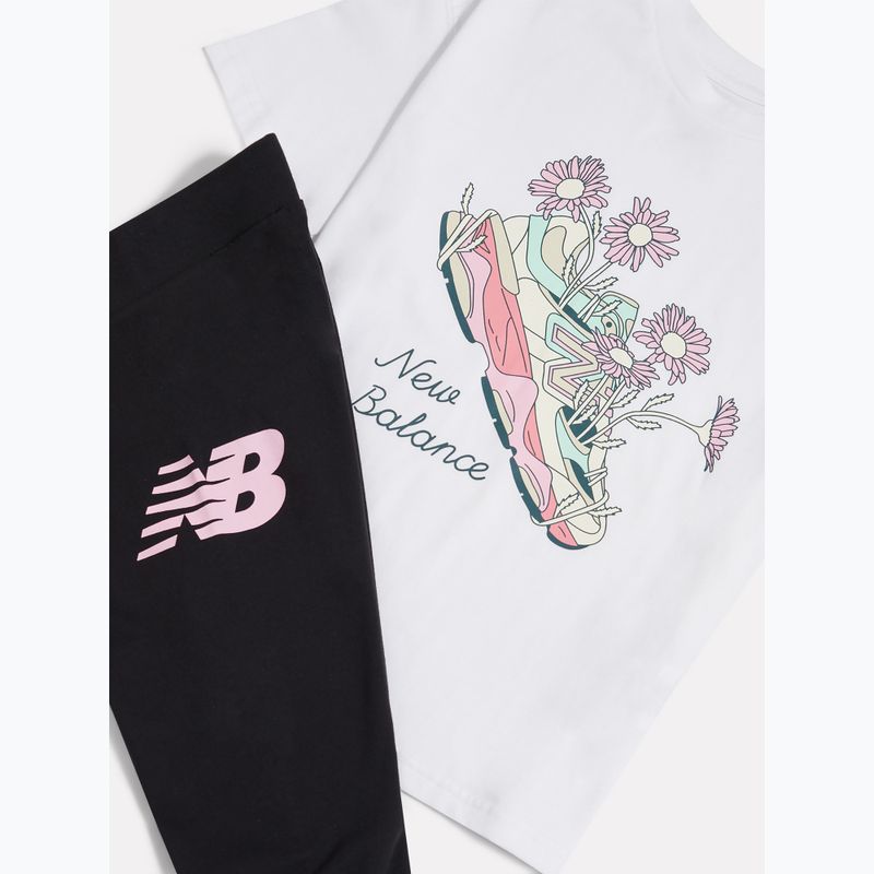 Dětská souprava New Balance Floral Shoe Graphic Tee and Legging nb bright white 11