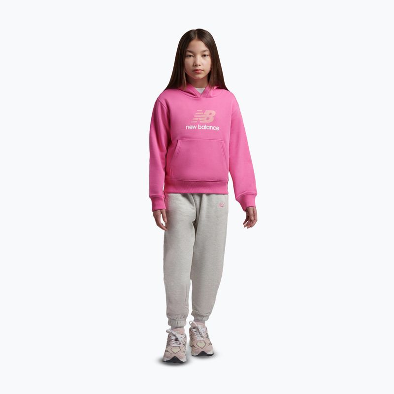 Dětská mikina New Balance FT Stacked Logo Hoodie pink satin 2