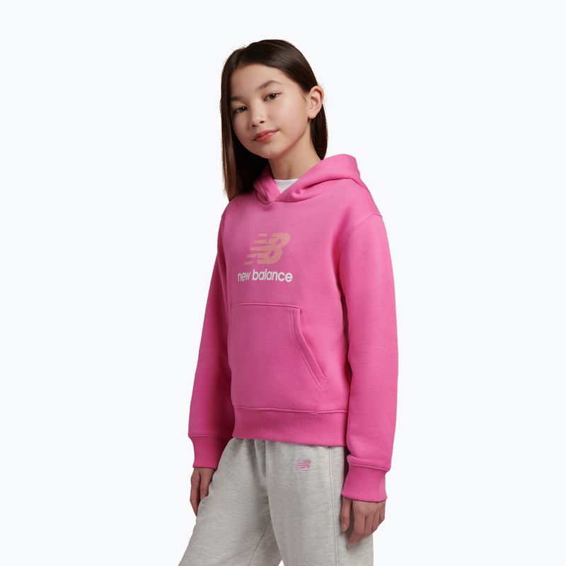Dětská mikina New Balance FT Stacked Logo Hoodie pink satin 4