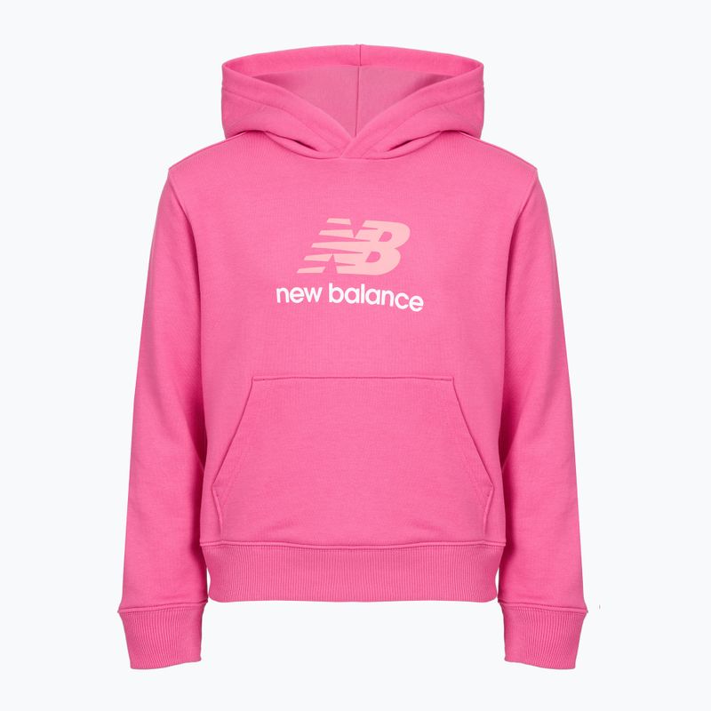 Dětská mikina New Balance FT Stacked Logo Hoodie pink satin 7