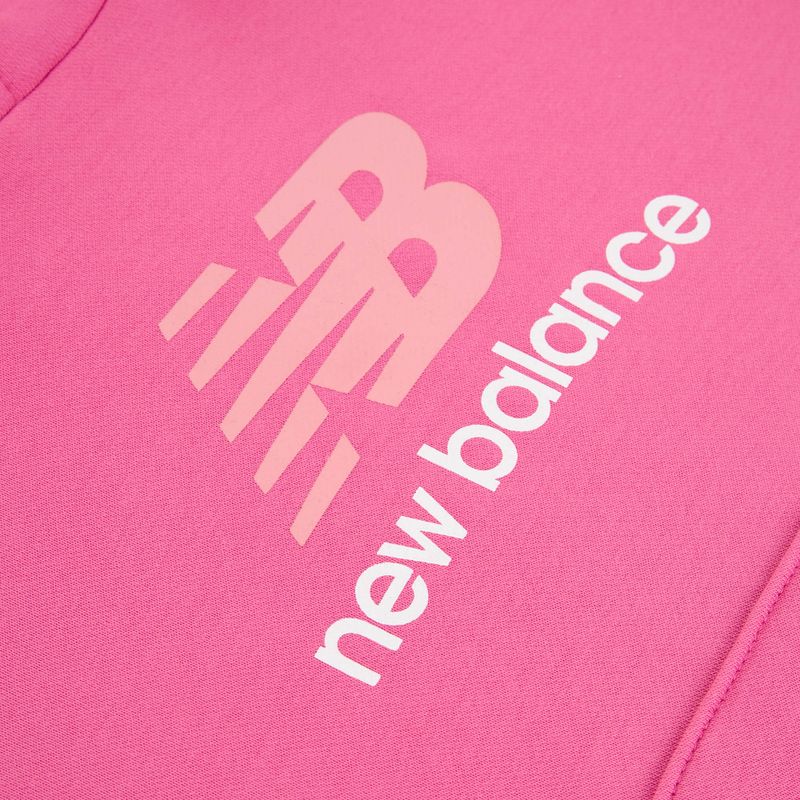 Dětská mikina New Balance FT Stacked Logo Hoodie pink satin 9