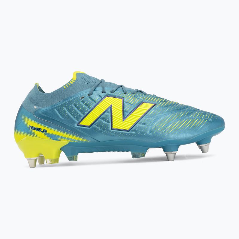 Kopačky New Balance Tekela Elite Low V5 SG metallic blue/alkaline green/team navy 2