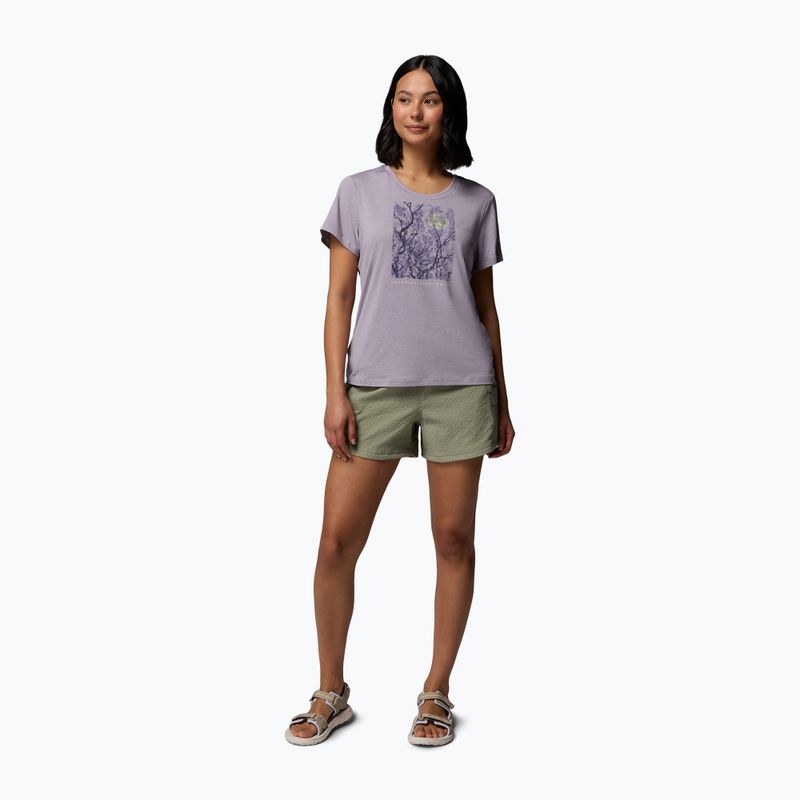 Dámské tričko Columbia Parsons Point Scoop Tee lavender pearl heather/canopy view 2