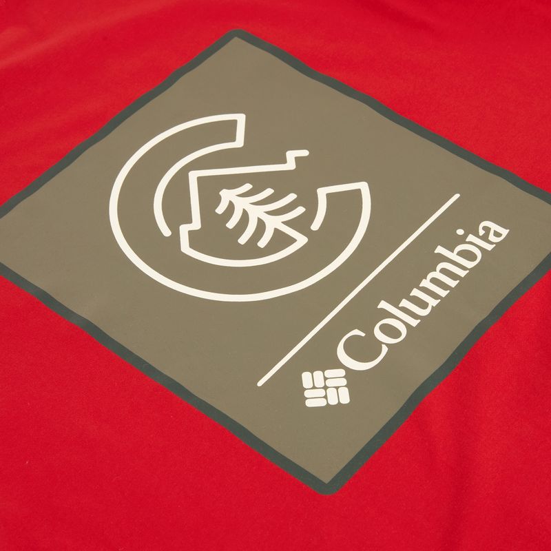 Pánské tričko Columbia CSC Basic Logo Back Tee mountain red/linework c badge 4