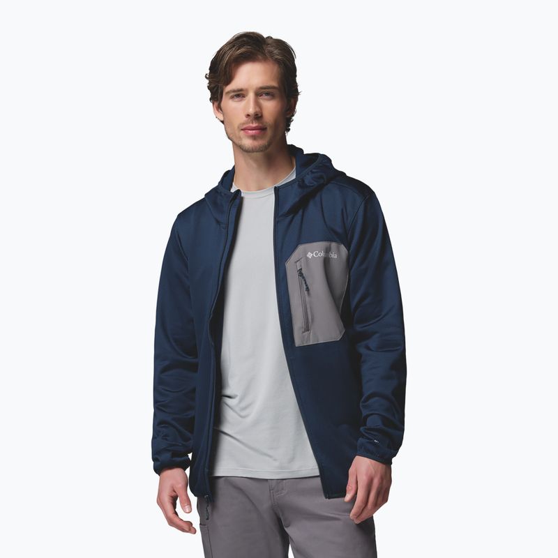 Pánská trekingová mikina Columbia Tall Heights Hdd Grid Fleece Full Zip collegiate navy/city grey 4