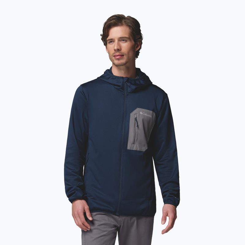 Pánská trekingová mikina Columbia Tall Heights Hdd Grid Fleece Full Zip collegiate navy/city grey 5