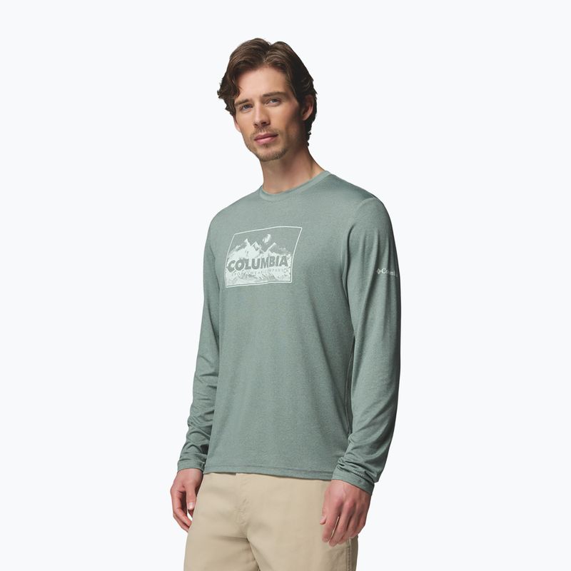 Pánské tričko Longsleeve Columbia Parsons Point LS Graphic Tee sedona sage heather framed peakscape 4
