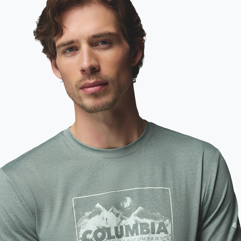 Pánské tričko Longsleeve Columbia Parsons Point LS Graphic Tee sedona sage heather framed peakscape 5