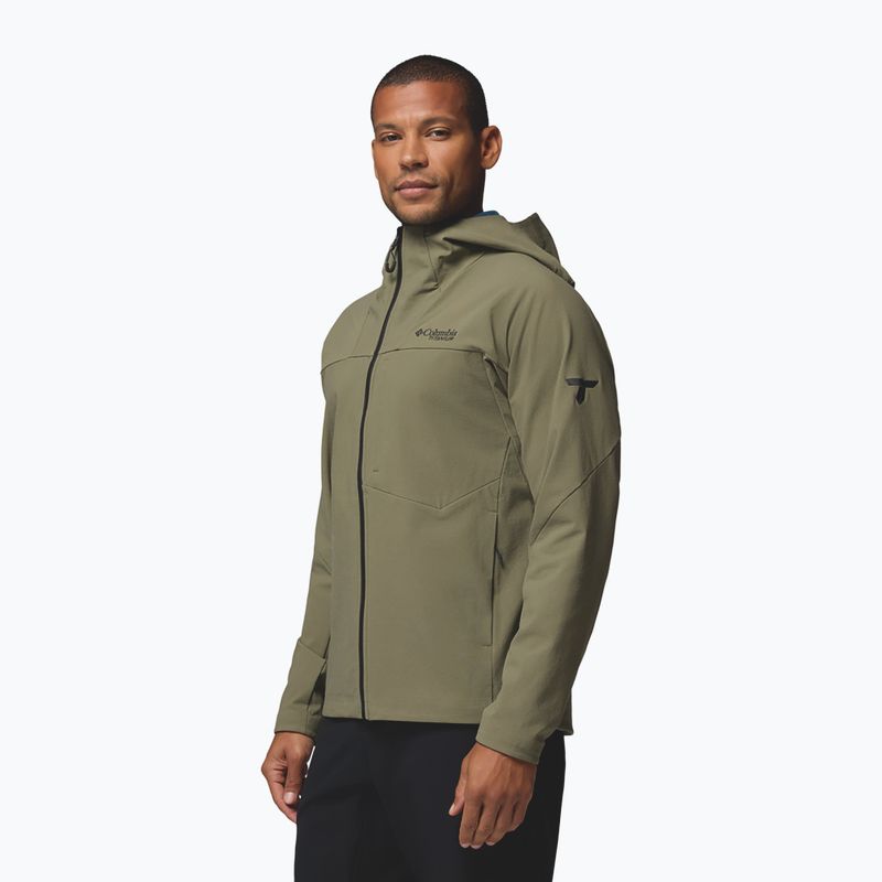 Pánská softshellová bunda Columbia Tennen Mountain Hooded Softshell stone green 5