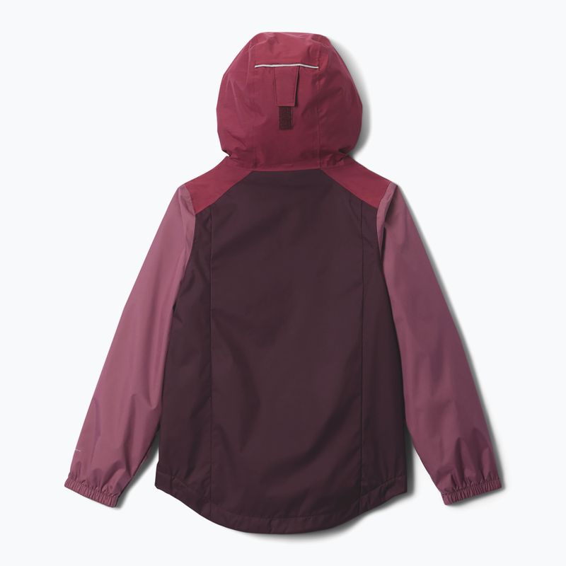 Dětská nepromokavá bunda Columbia Rainy Trails III Fleece Lined moonvista/rich wine/antique mauve 2