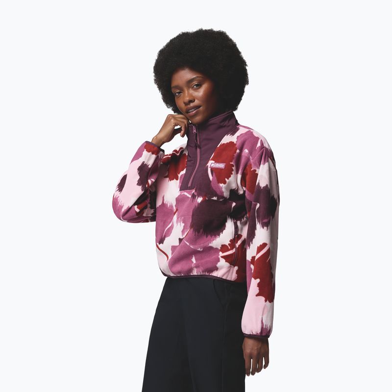 Dámská fleecová mikina Columbia Sequoia Grove II Printed Half Zip antique mauve ikatbloom 4
