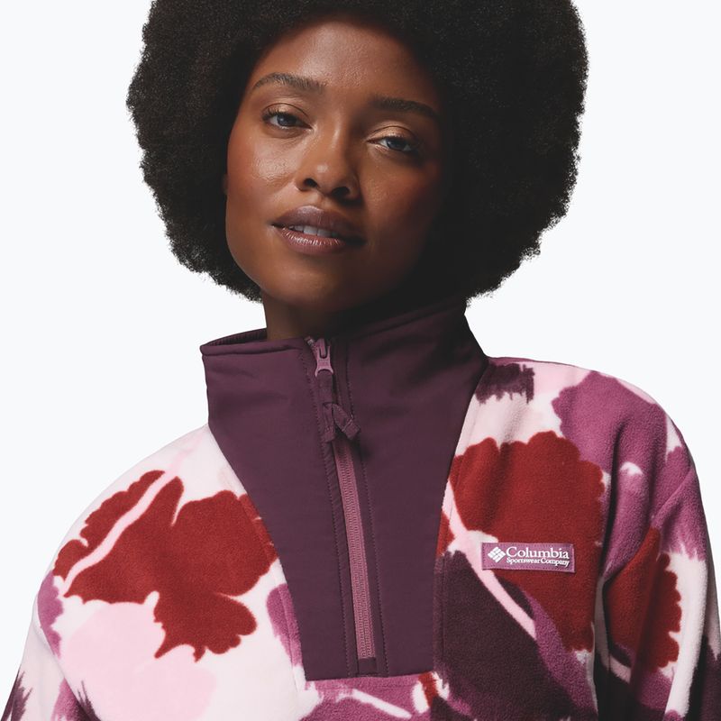 Dámská fleecová mikina Columbia Sequoia Grove II Printed Half Zip antique mauve ikatbloom 5