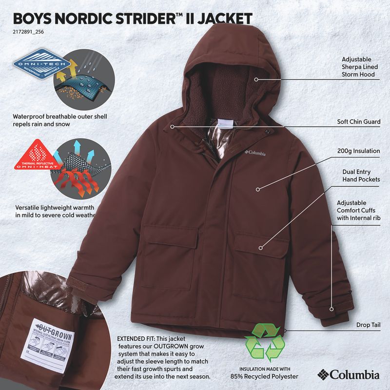 Dětská zateplená bunda  Columbia Nordic Strider III tobacco 4
