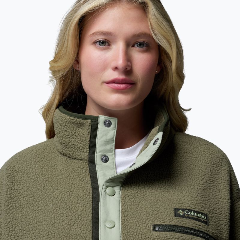 Dámská fleecová mikina Columbia Helvetia II Cropped Half Snap Fleece stone green/safari 5