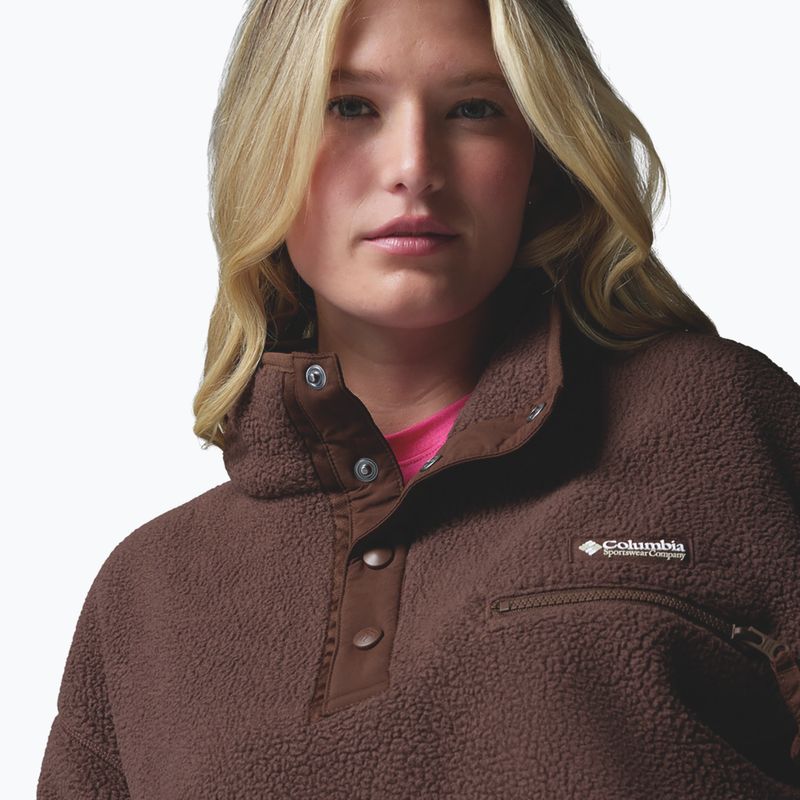 Dámská fleecová mikina Columbia Helvetia II Cropped Half Snap Fleece tobacco 5