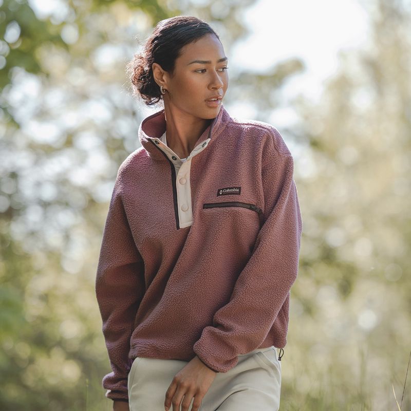 Dámská fleecová mikina Columbia Helvetia II Cropped Half Snap Fleece antique mauve/mineral pink 8