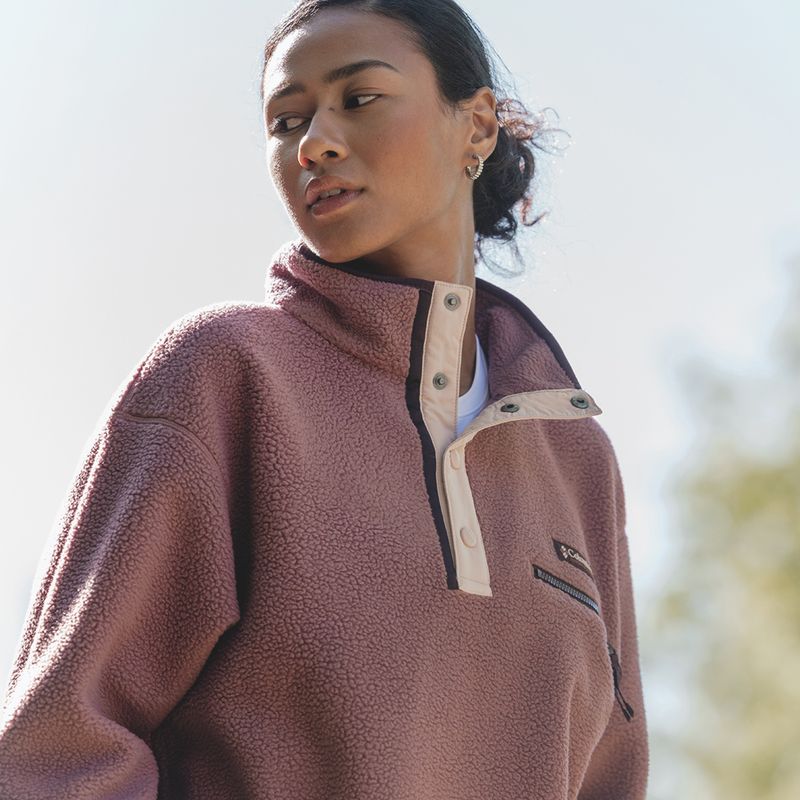 Dámská fleecová mikina Columbia Helvetia II Cropped Half Snap Fleece antique mauve/mineral pink 9