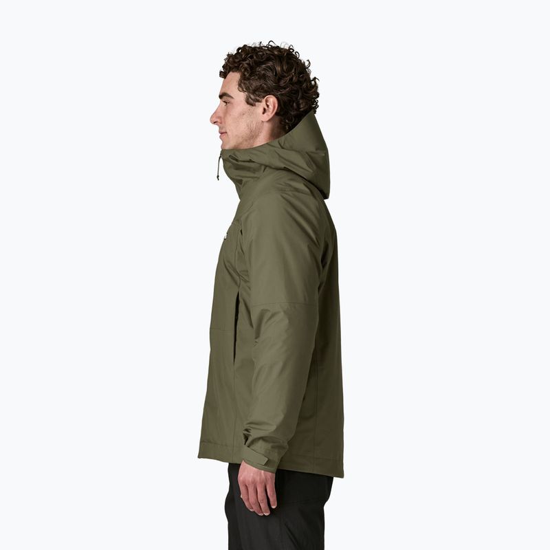 Pánská nepromokavá bunda Patagonia Insulated Boulder Fork Rain basin green 3