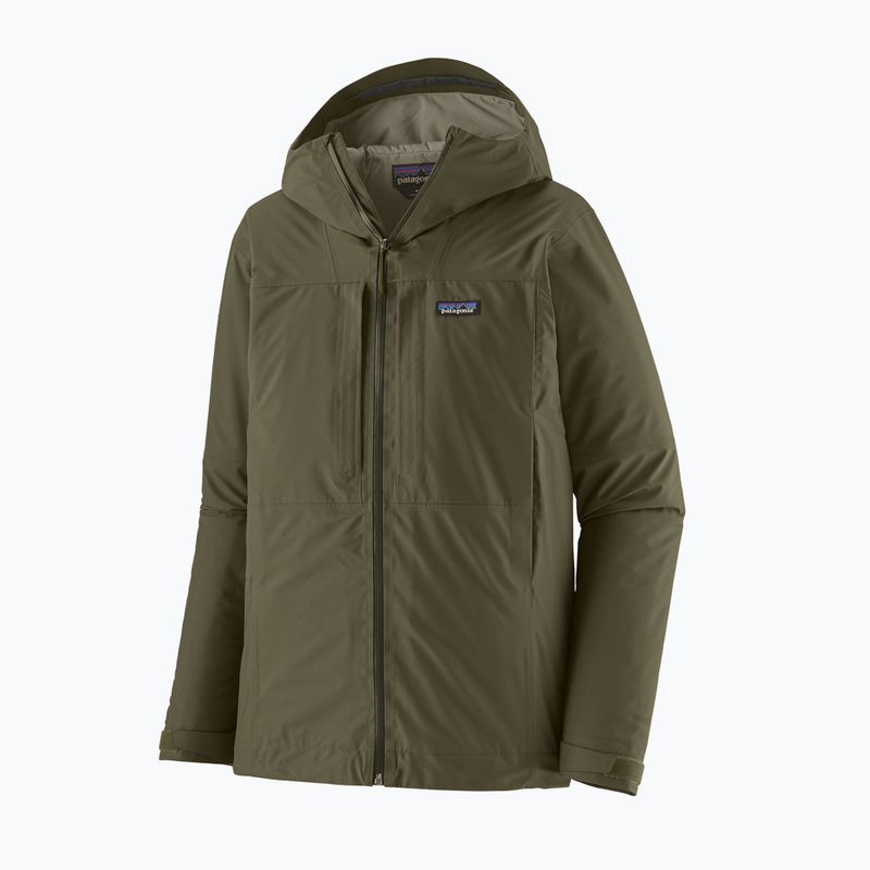 Pánská nepromokavá bunda Patagonia Insulated Boulder Fork Rain basin green 8