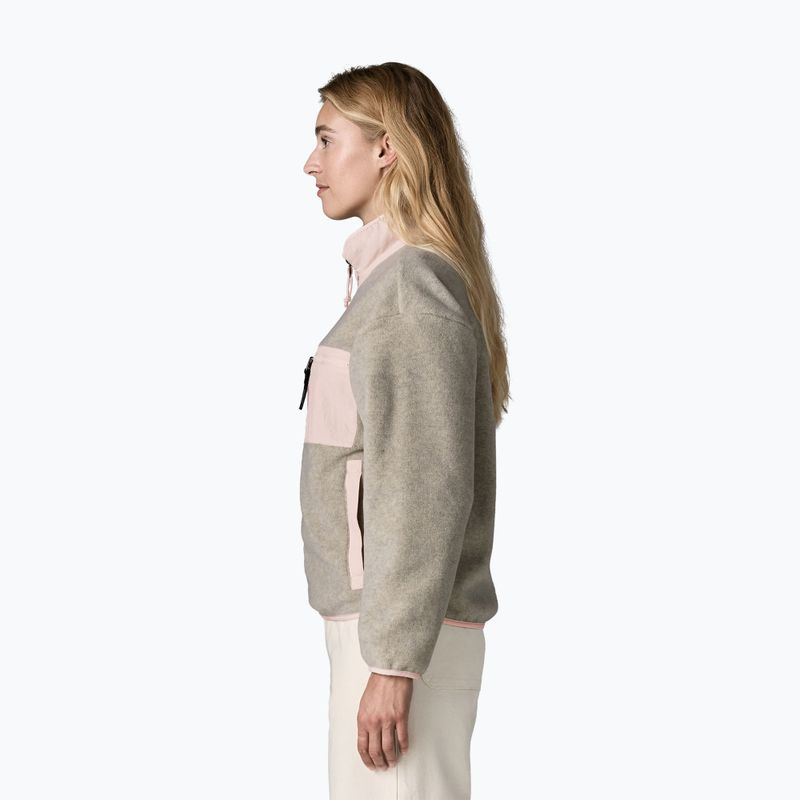 Dámská fleecová mikina Patagonia Synchilla oatmeal heather w/pink frost 3