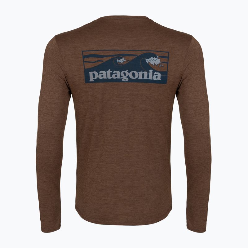 Pánské tričko Longsleeve Patagonia Cap Cool Daily Boardshort Logo LS berm brown - light berm brown x-dye 2