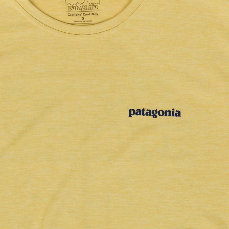 Pánské tričko na lezení Patagonia Capilene Cool Daily Boardshort Logo limestone yellow - light limestone yellow x-dye 3