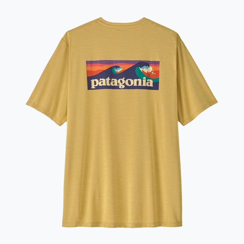 Pánské tričko na lezení Patagonia Capilene Cool Daily Boardshort Logo limestone yellow - light limestone yellow x-dye 2
