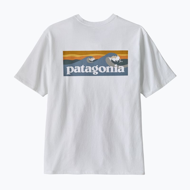 Pánské tričko na lezení Patagonia Boardshort Logo Pocket Responsibili fiber white 2
