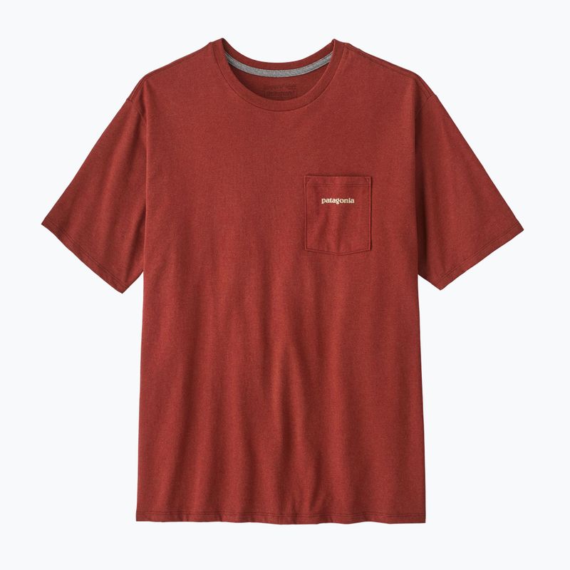 Pánské tričko na lezení Patagonia Boardshort Logo Pocket Responsibili rusty red