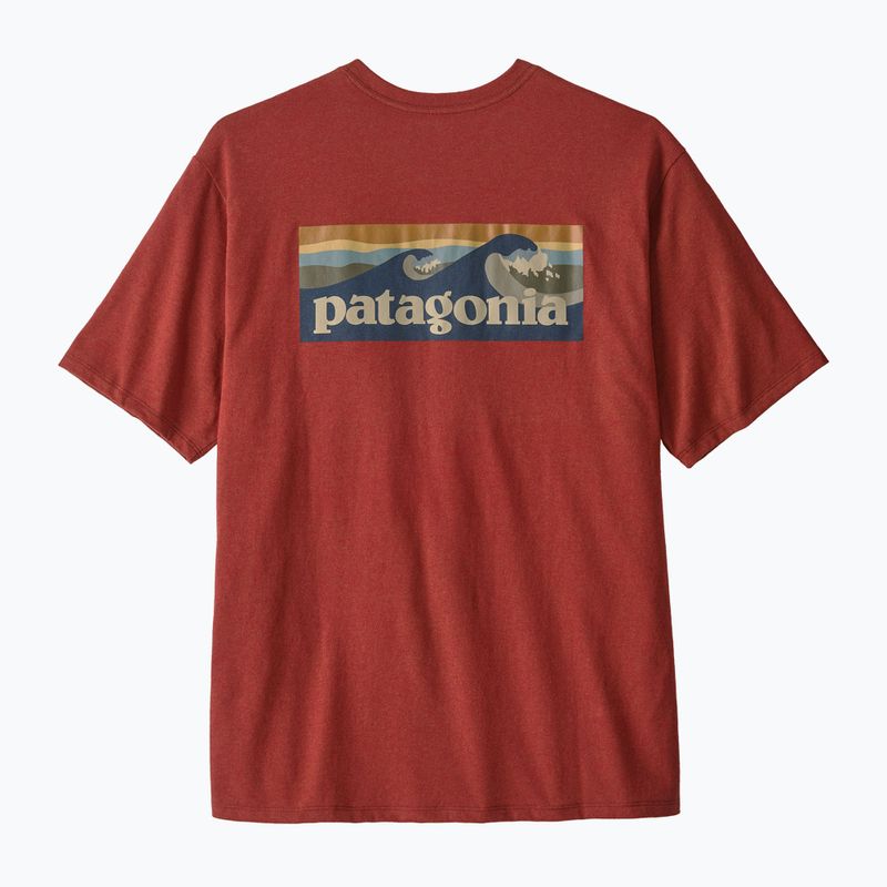 Pánské tričko na lezení Patagonia Boardshort Logo Pocket Responsibili rusty red 2