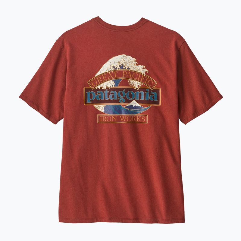 Pánské tričko na lezení Patagonia Great Waves Responsibili-Tee rusty red 2