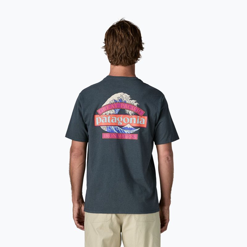 Pánské tričko na lezení Patagonia Great Waves Responsibili-Tee summit blue 2
