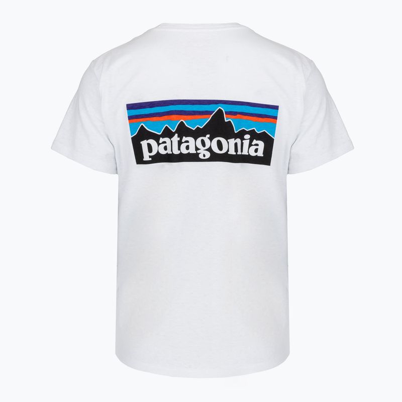 Dámské tričko Patagonia P-6 Logo Responsibili-Tee fiber white 2
