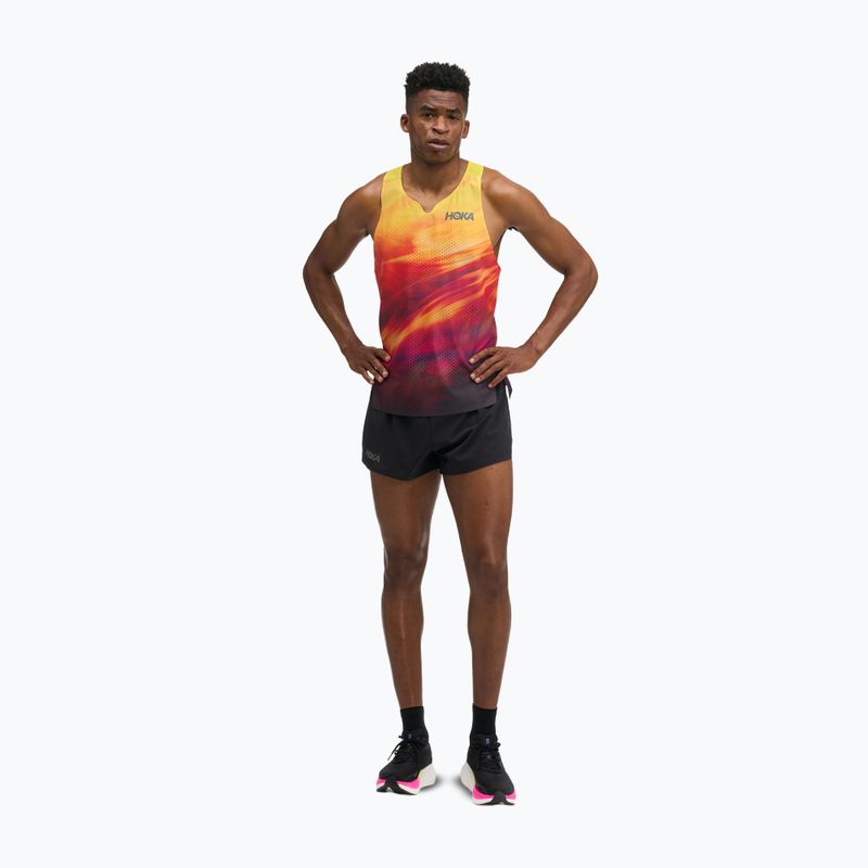 Pánské běžecké tričko HOKA Race Day Singlet TR Print hoka citrus 2