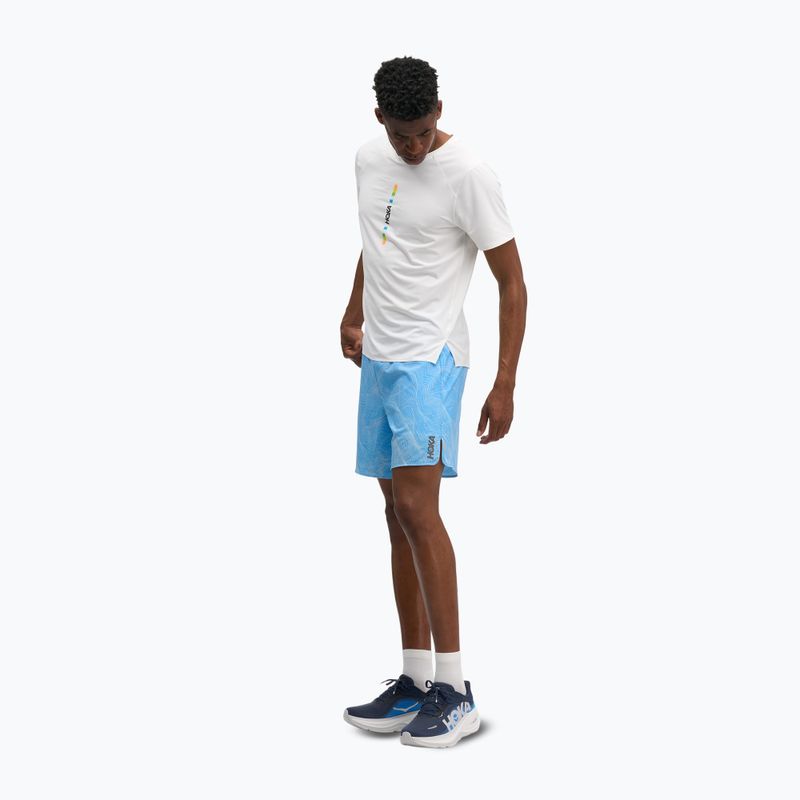 Pánské běžecké šortky HOKA Glide Short 7" CLF PRT mineral blue 2