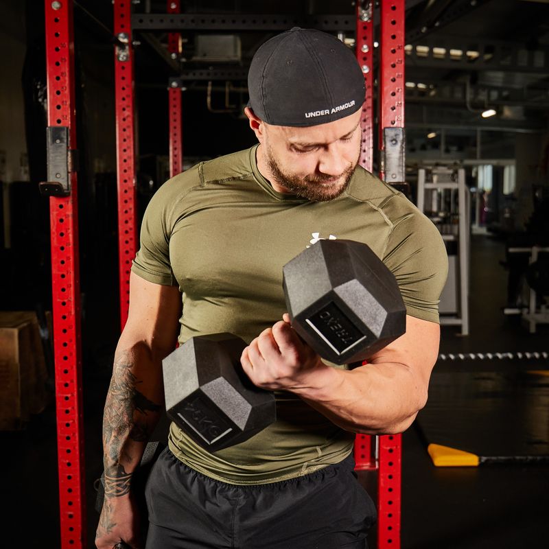 Pogumovaná činka XTREXO Hex HXD250 25 kg 6