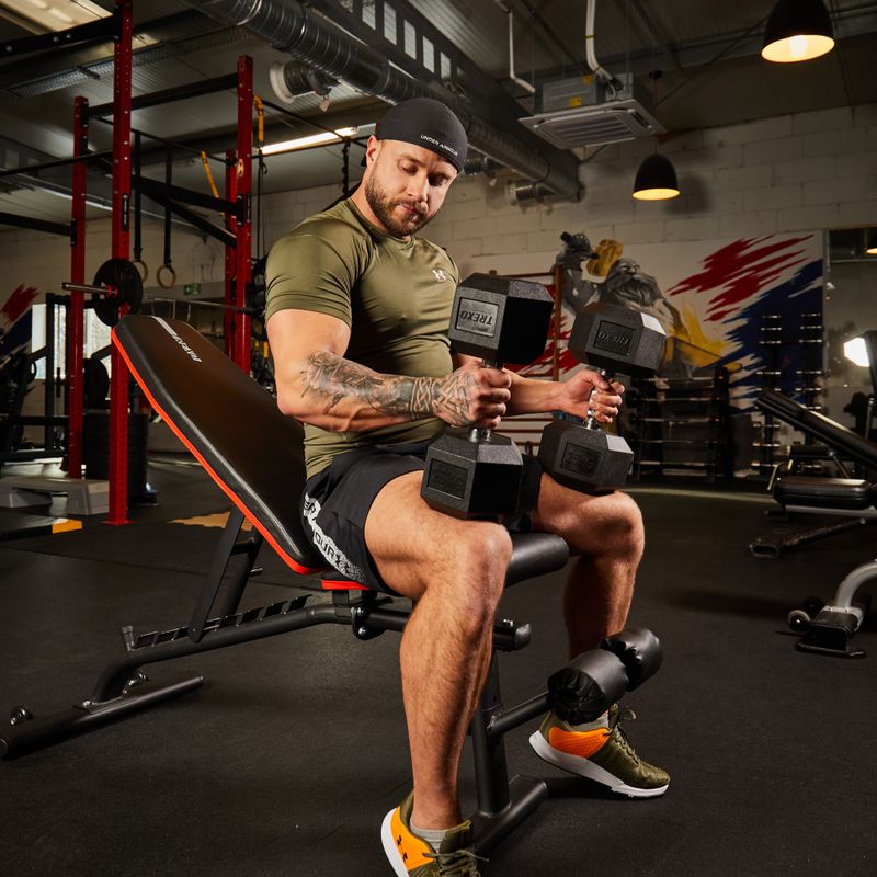 Pogumovaná činka XTREXO Hex HXD250 25 kg 9