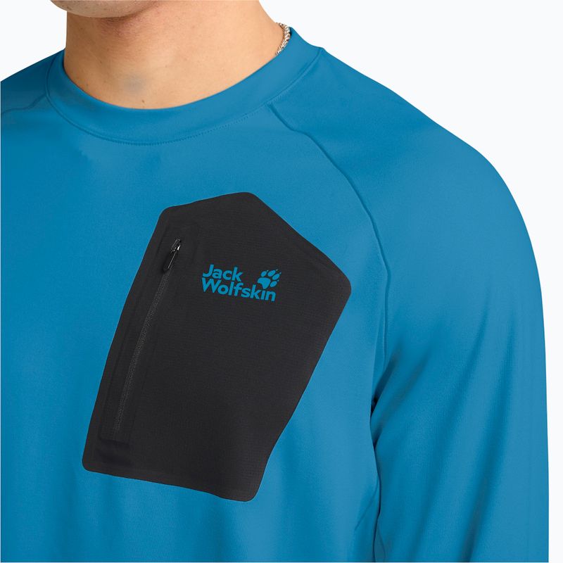 Pánské tričko Longsleeve Jack Wolfskin Prelight Trail Crew aurora blue 4