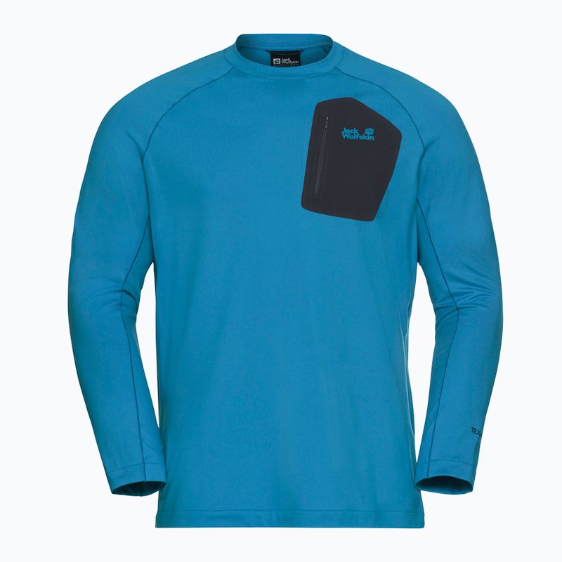 Pánské tričko Longsleeve Jack Wolfskin Prelight Trail Crew aurora blue 5