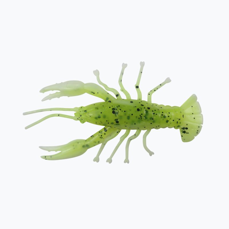 Relax Crawfish 2 Laminovaná měkká návnada 4 ks. Chartreuse-Black Jumbo Glitter / White CRF2