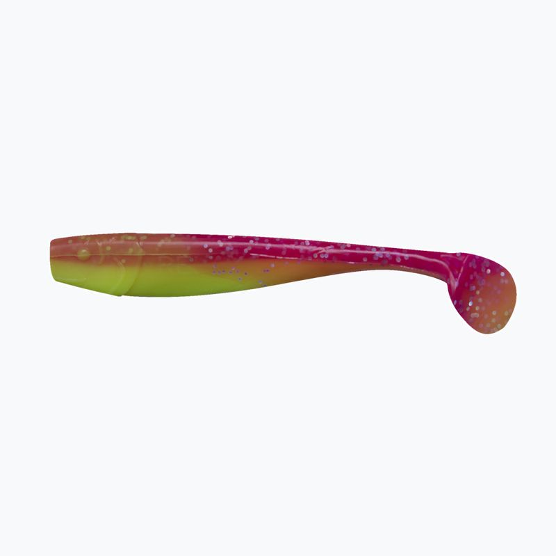 Relax Kingshad 5 Laminovaná gumová nástraha 3 ks. Hedvábí / Růžový hologram s třpytkami KS5