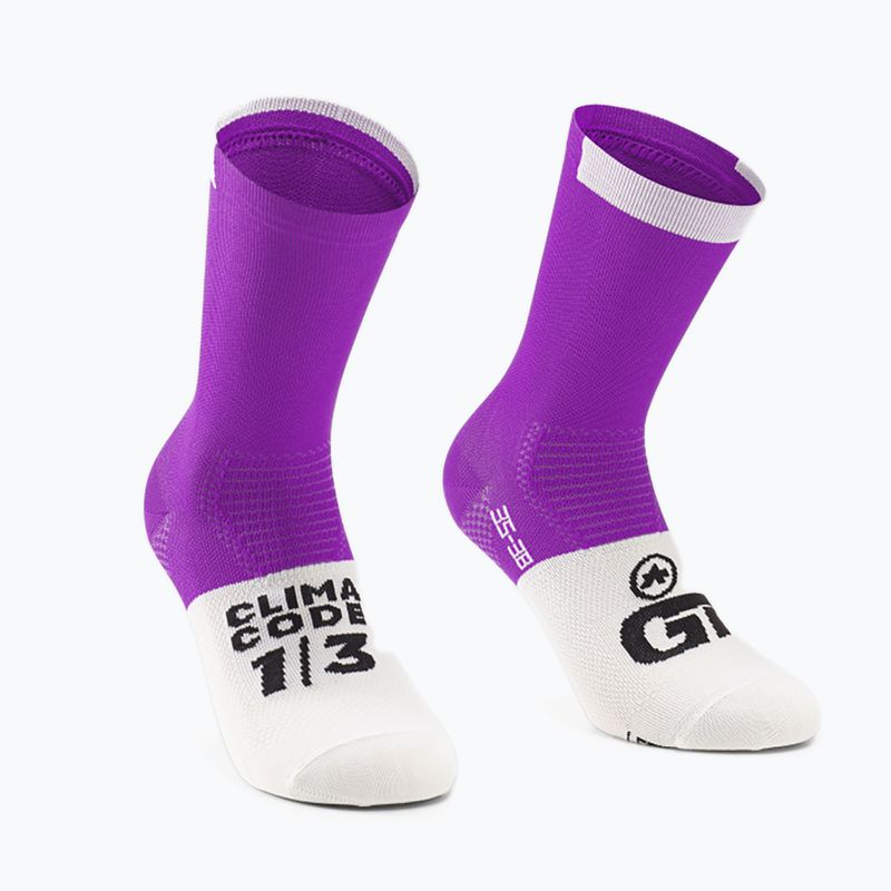 ASSOS GT C2 cyklistické ponožky fialové/bílé P13.60.700.4B 4