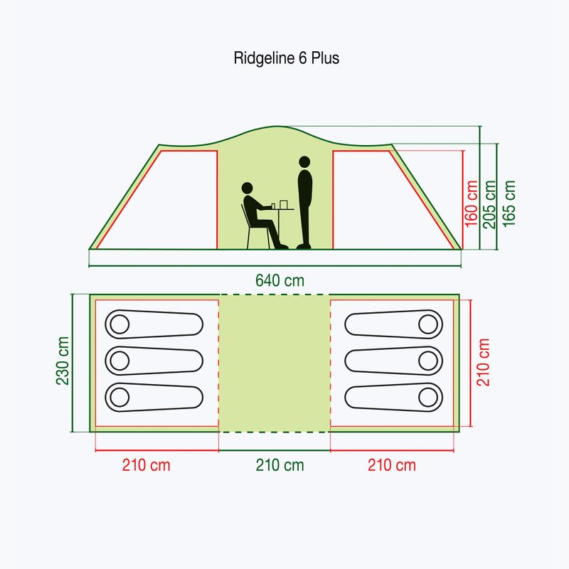 Kempinkový stan Coleman Ridgeline 6 Plus green 2000038891 pro 6 osob 2