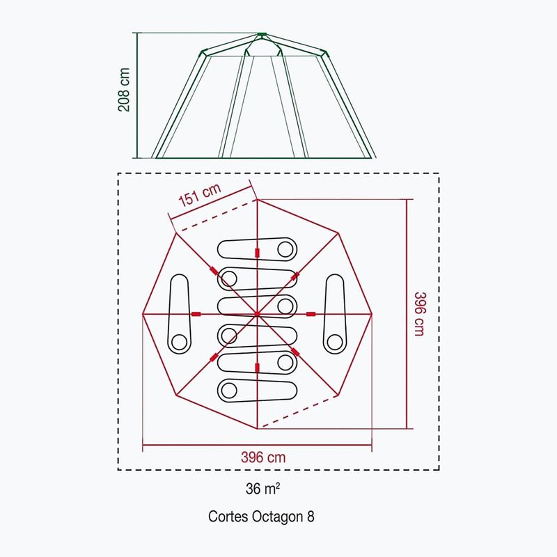 Stan pro 8 osob Coleman Cortes Octagon 8 šedý 2000019550 2