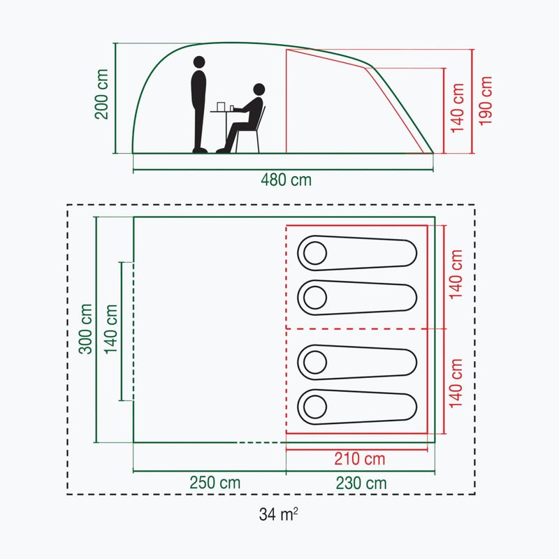 Kempingový stan pro 4 osoby Coleman Vespucci 4 brown 2