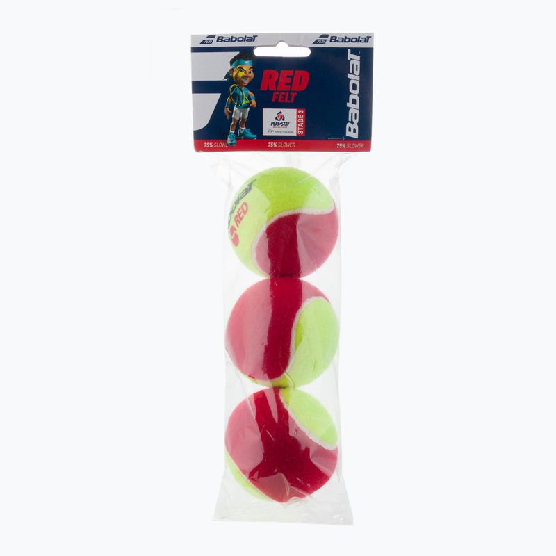 Sada tenisových míčků 3ks BABOLAT Červená plsť 3 501036