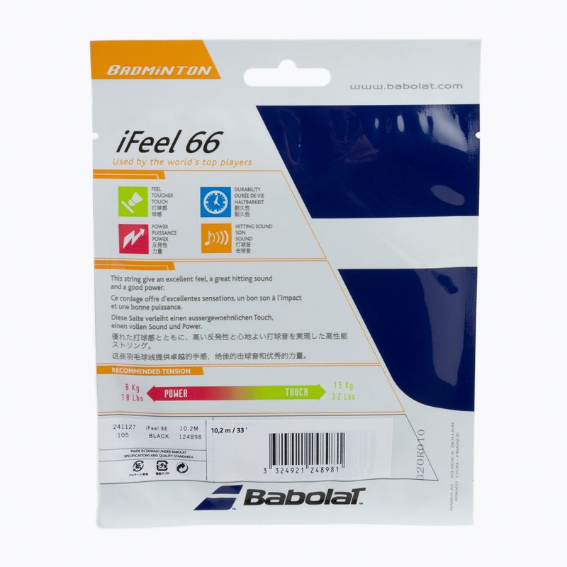 Badmintonová struna BABOLAT bad.iFEEL 10,2M černá 124898 2