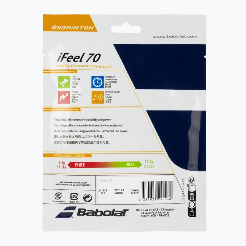 Tenisový výplet Babolat bad.iFEEL 10,2M white 2