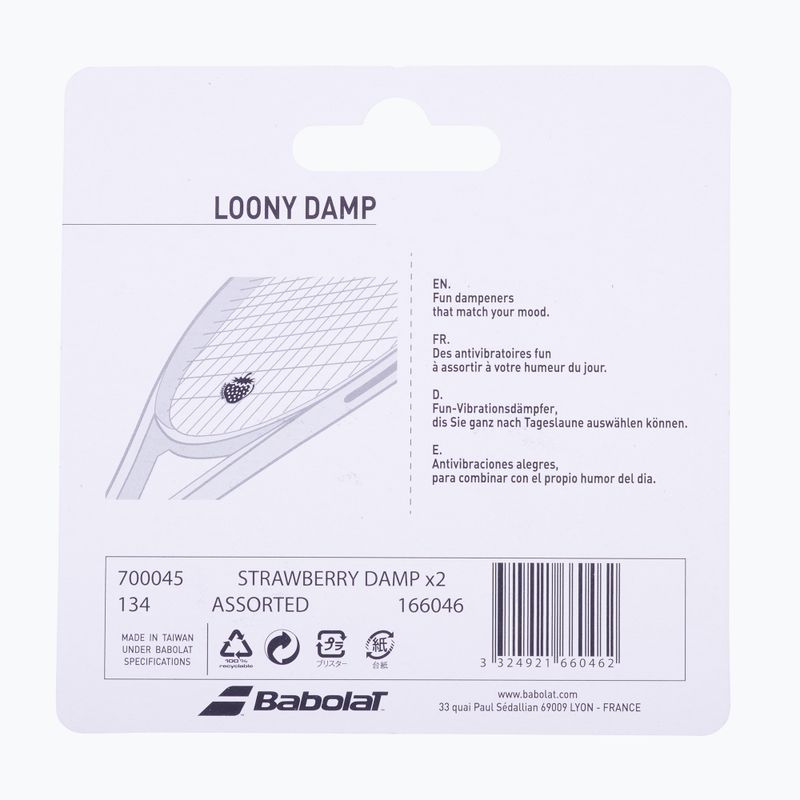 BABOLAT Jahodový tlumič Wimbledon 2 ks bílý a červený 700045 3