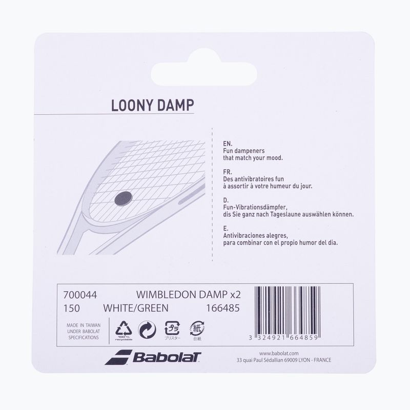 BABOLAT Tlumič Wimbledon 2ks bílo-zelený 700044 3